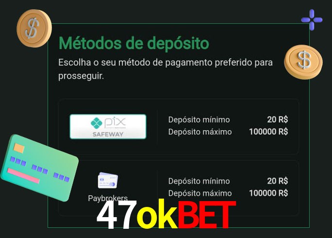 O cassino 47okbet oferece uma grande variedade de métodos de pagamento